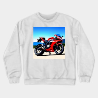 Red Super Sportbike Motorcycle Crewneck Sweatshirt